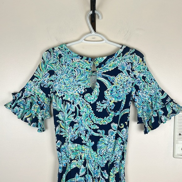 LILLY PULITZER Lula Romper High Tide Navy,  Scuba Doo Engineered Romper, Size XS - Picture 7 of 16